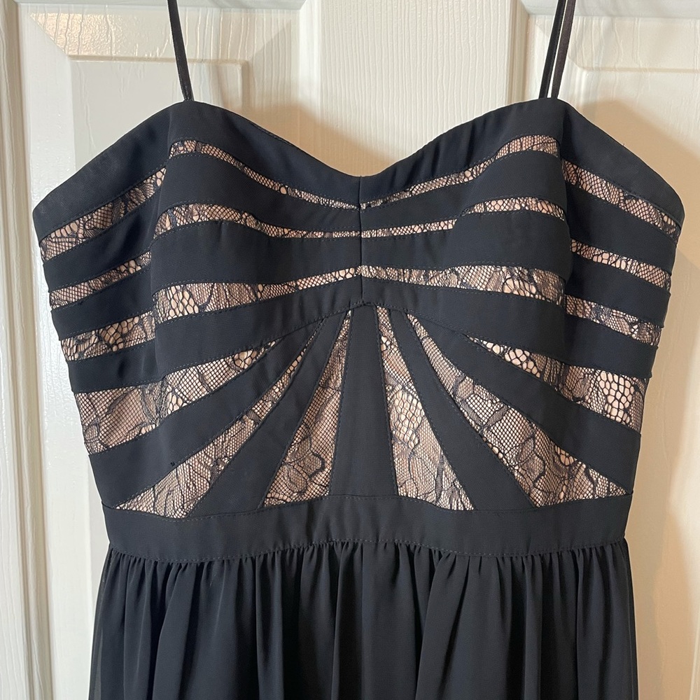 Aidan Mattox Strapless Lace Chiffon Dress - Picture 4 of 10